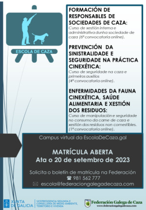 As enfermidades da fauna cinexética, a saúde alimentaria e a xestión de residuos da carne de caza son algunhas das novidades dos Cursos de Formación da FGC 2023