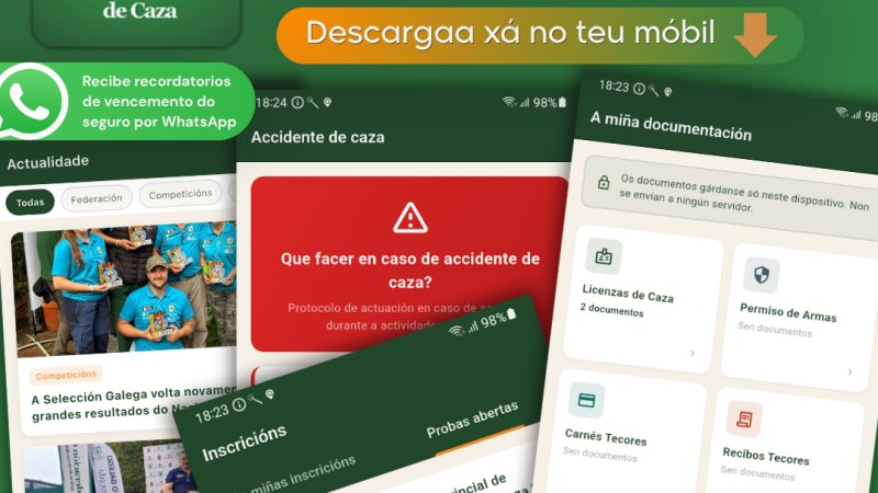 A Federación Galega de Caza lanza a súa App móbil FGCaza