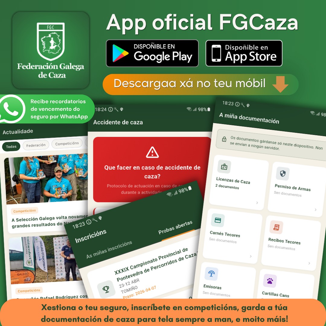 A Federación Galega de Caza lanza a súa App móbil FGCaza