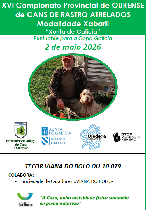Campionato Provincial de Ourense de Cans de Rastro Atrelados sobre Xabaril  "Xunta de Galicia"