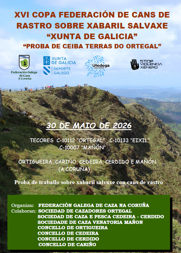 XVI Copa Federación de Cans de Rastro sobre Xabaril Salvaxe "Xunta de Galicia" - Proba de Ceiba Terras do Ortegal