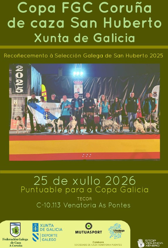 Copa FGC Coruña de Caza San Huberto "Xunta de Galicia" - Recoñecemento Selección Galega de San Huberto 2025